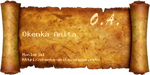 Okenka Anita névjegykártya